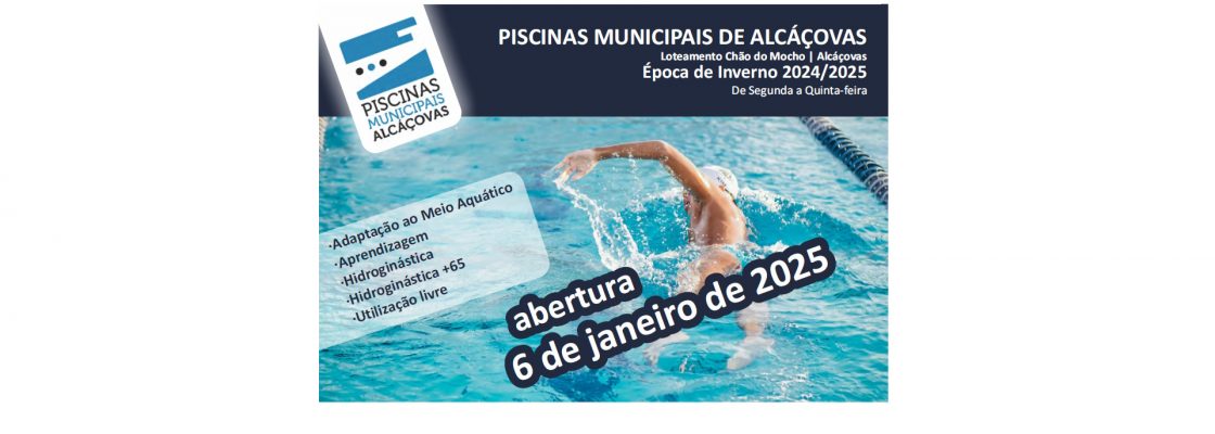 Época de Inverno nas Piscinas Municipais de Alcáçovas